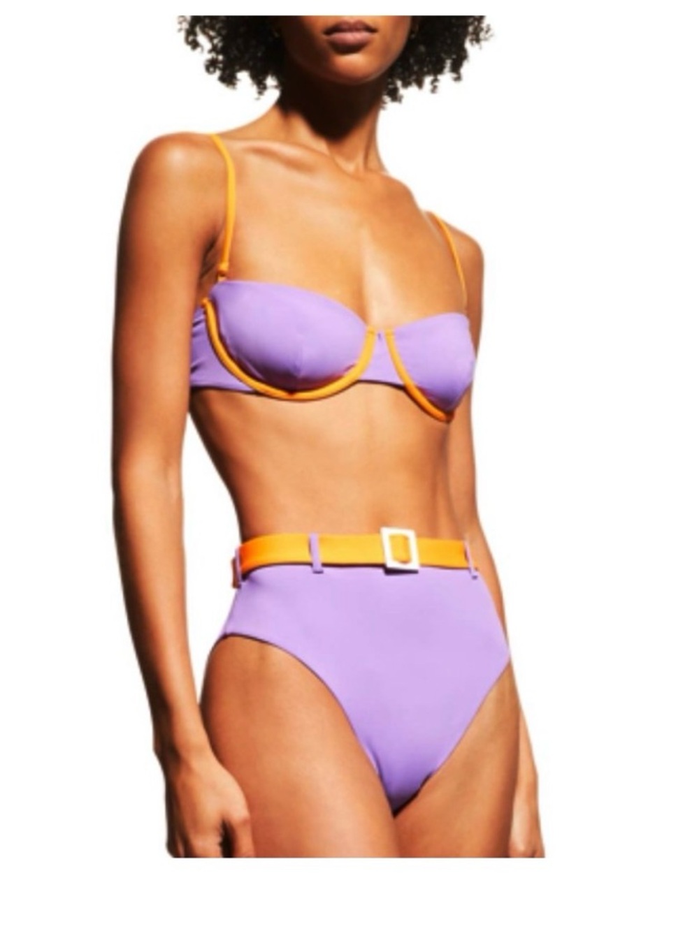 WeWoreWhat Lavender and Orange Two-Piece Bikini
